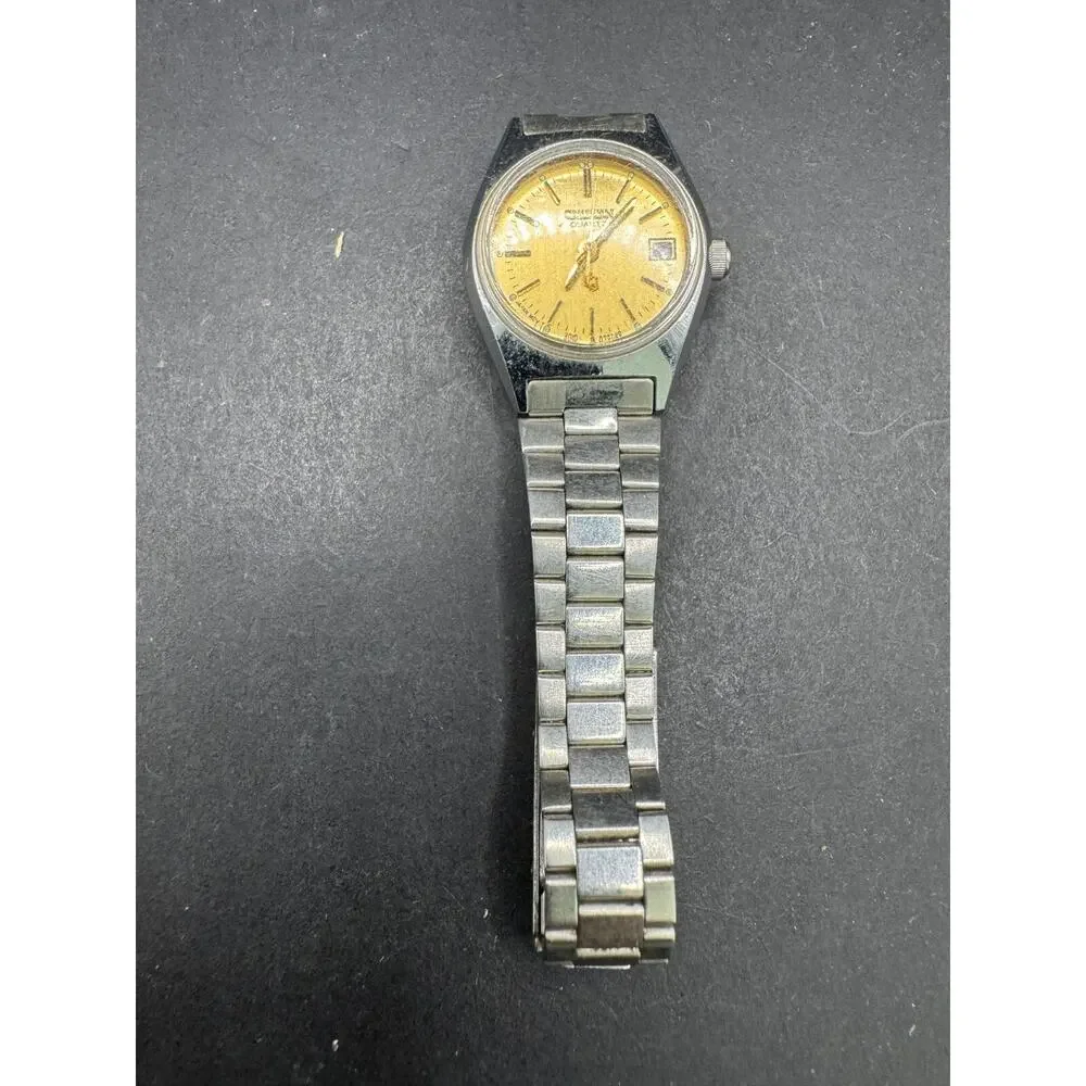 Citizen CQ Date Watch Women Gold Tone Face Stainless Steel Band 2010-895886
